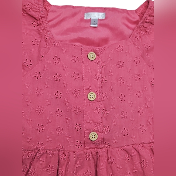 Tahari Girl Size 5 Pink Eyelet Dress - Picture 2 of 4